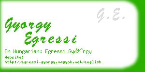 gyorgy egressi business card